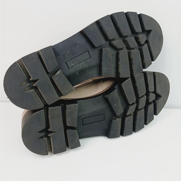 House Of Harlow 1960 SZ 9 Gunner Suede Penny Loafer With Lug Sole Light Taupe - Picture 7 of 8